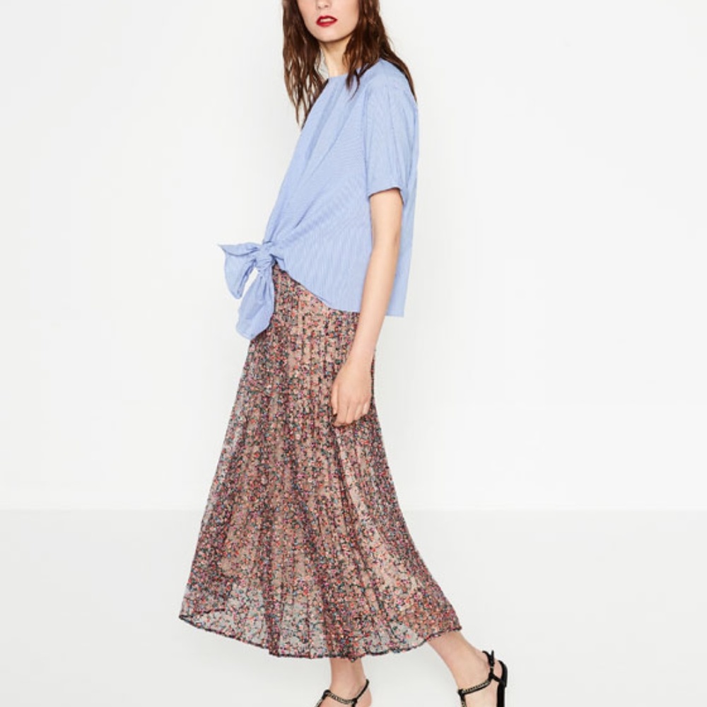 Zara Lace Floral Skirt